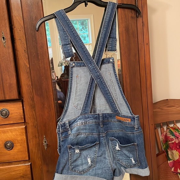 Denim Overall Shorts - Picture 2 of 4